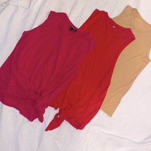 Three for $15 - Front Tie Tank Tops | Medium